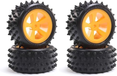 Losi 4 Row Rear Tires Mounted Orange 2 Mini JRX2 LOS41022 in Saudi Arabia