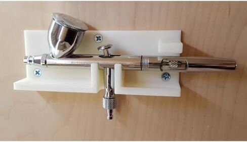 Airbrush Wall Mount Holder with Drip Trays & Anti-Tilt for Iwata Eclipse - Black in Saudi Arabia
