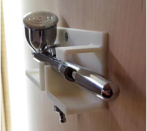 Airbrush Wall Mount Holder with Drip Trays & Anti-Tilt for Iwata Eclipse - Black in Saudi Arabia