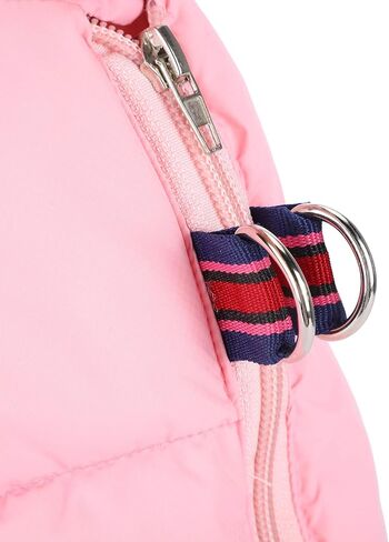 Dog Winter Coat with Back Zipper and D Ring, Windproof Waterproof Warm Pet Jacket, 4 Legs Full Coverage Pink Dog Clothes for Small Medium Dogs in Saudi Arabia