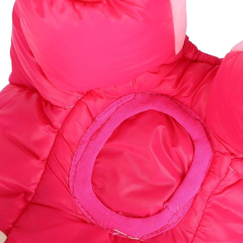 Dog Winter Coat with Back Zipper and D Ring, Windproof Waterproof Warm Pet Jacket, 4 Legs Full Coverage Pink Dog Clothes for Small Medium Dogs in Saudi Arabia