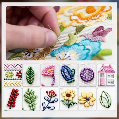 كتاب غرز DIY، كتاب غرز التطريز مع عدة خياطة متعددة، مجموعة تدريب محمولة مع نسيج الكتان، أنماط إبداعية، كتب غرز تطريز محمولة لمحبي المبتدئين المصنوعين يدويًا in Kuwait