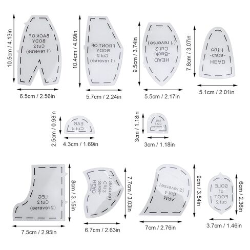 Memory Bear Template Ruler Set, Expertly Cut Acrylic Sewing Patterns for Beginners, Bear Templates Kit for Quilting Journey with Provided Patterns in Saudi Arabia