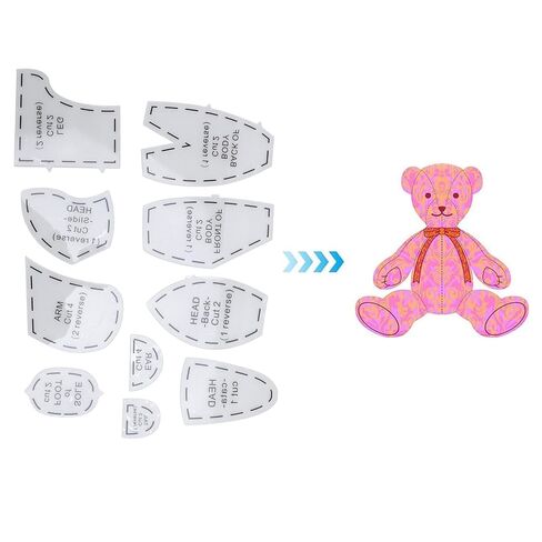 Memory Bear Template Ruler Set, Expertly Cut Acrylic Sewing Patterns for Beginners, Bear Templates Kit for Quilting Journey with Provided Patterns in Saudi Arabia