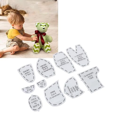 Memory Bear Template Ruler Set, Expertly Cut Acrylic Sewing Patterns for Beginners, Bear Templates Kit for Quilting Journey with Provided Patterns in Saudi Arabia