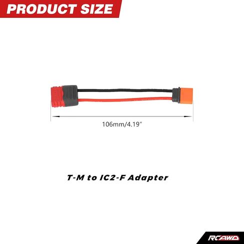 RCAWD IC2 Male to Female T Plug Female Male Female Adapter Connector with IC2 Male and IC2 Female Replacement for RC Car Battery in Saudi Arabia