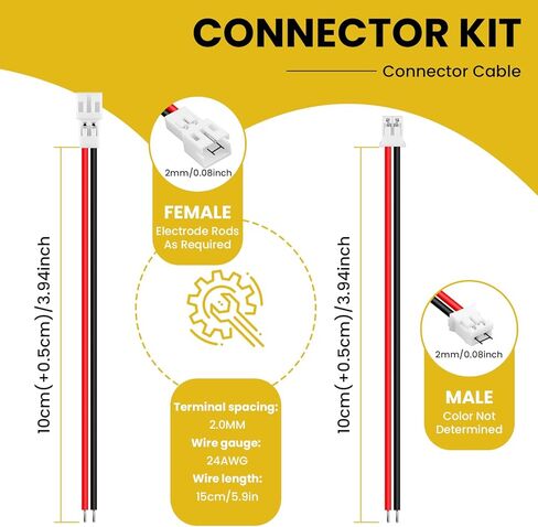 20 زوجًا من JST PH 2.0 مم 2 دبوس موصل ذكر وأنثى مع أسلاك 150 مم للبطارية H67 H36 شفرة إندوتريكس E010 E013 in Kuwait