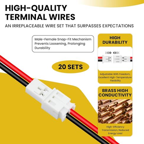 20 زوجًا من JST PH 2.0 مم 2 دبوس موصل ذكر وأنثى مع أسلاك 150 مم للبطارية H67 H36 شفرة إندوتريكس E010 E013 in Kuwait