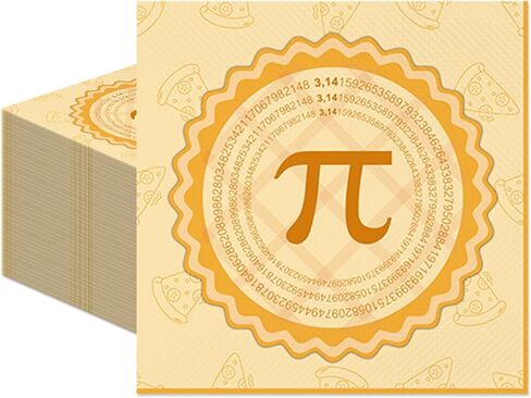 50Pcs Pi Symbol Pie Party Napkins Pi Day Party Decorations Math Pi Day 3.14 March 14th Circumference Theme Party Supplies Disposable Drink Luncheon Dinner Table Decor Supplies Napkins 6.5" x 6.5" in Saudi Arabia