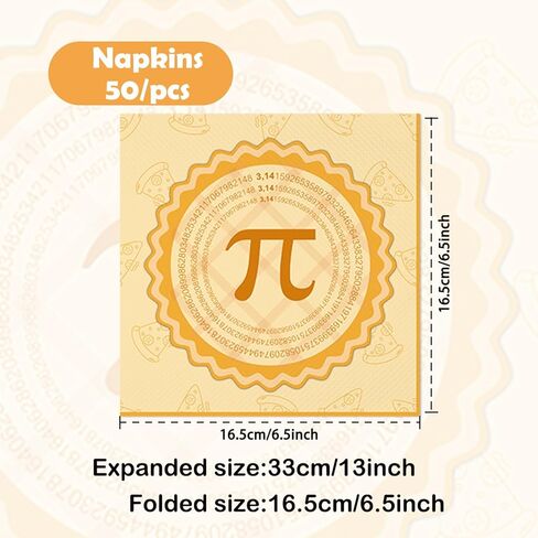 50Pcs Pi Symbol Pie Party Napkins Pi Day Party Decorations Math Pi Day 3.14 March 14th Circumference Theme Party Supplies Disposable Drink Luncheon Dinner Table Decor Supplies Napkins 6.5" x 6.5" in Saudi Arabia