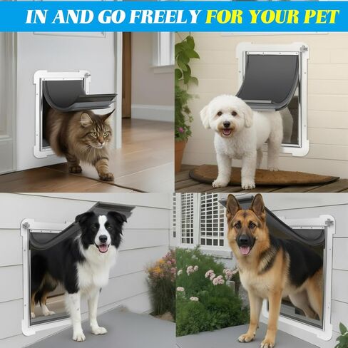 BreezeHug 3-Flap غطاء بديل لباب الكلاب كبير جدًا مع براغي متوافق مع Petsafe Freedom Doggie Door Pac 11-11040 13 1/8 بوصة × 24 7/8 بوصة، مقاوم للطقس -20 إلى 120 فهرنهايت in Kuwait