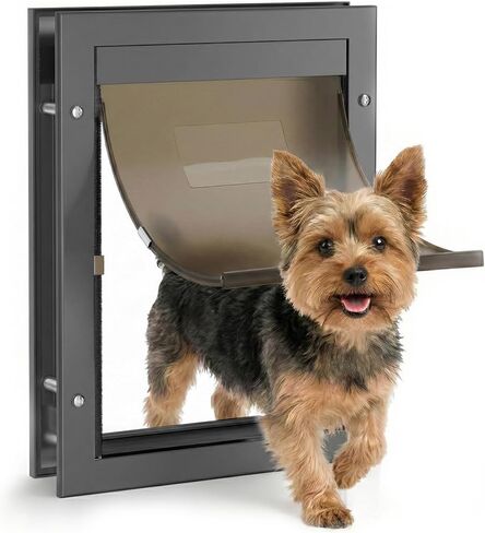 Dog Door for Large Dogs, X-Large Aluminum Frame Pet Door with 2-Way Lock, Easy Install on Interior Door/Screen/Wall, Weatherproof Magnetic Flap (X-Large, Black) in Saudi Arabia