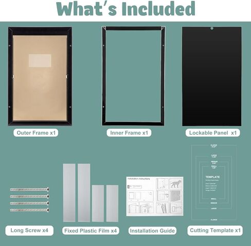 Dog Door Aluminum Pet Door with Extra-Large Flap, Doggie Door Designed with Automatic Closing Magnetic Flap, Telescoping Tunnel (X-Large&Adjustable Thickness) in Saudi Arabia