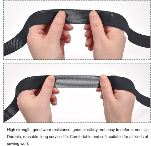 Generic Elastic Bands for Sewing 1" 10 Yard Grey Knit Elastic Spool High Elasticity for Wigs, Waistband, Pants in Saudi Arabia