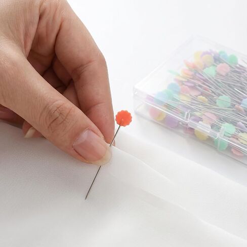 200 Pcs Flat Head Straight Pins, Quilting Pins with Colored Heads, Straight Pin Sewing Dressmaker Pin Flower Head for DIY Projects in Saudi Arabia