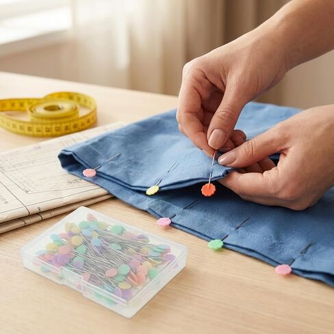 200 Pcs Flat Head Straight Pins, Quilting Pins with Colored Heads, Straight Pin Sewing Dressmaker Pin Flower Head for DIY Projects in Saudi Arabia
