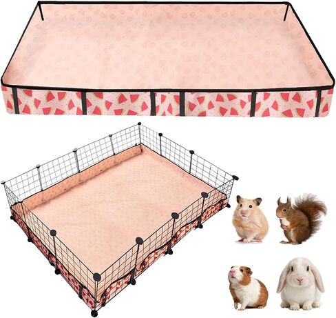 Waterproof Guinea Pig Cage Liners, Washable & Reusable Small Animal Cage Mat, for Rabbit, Hamster, Chinchilla, Hedgehog (Watermelon),C&C 24x48 inches in Saudi Arabia