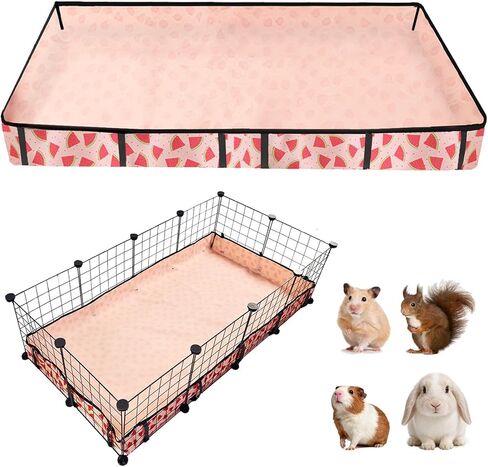 Waterproof Guinea Pig Cage Liners, Washable & Reusable Small Animal Cage Mat, for Rabbit, Hamster, Chinchilla, Hedgehog (Watermelon),C&C 24x48 inches in Saudi Arabia