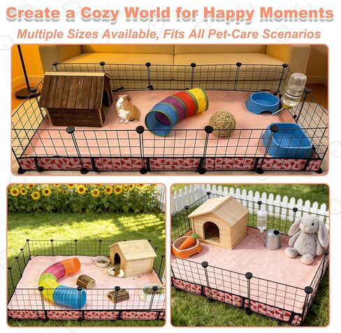 Waterproof Guinea Pig Cage Liners, Washable & Reusable Small Animal Cage Mat, for Rabbit, Hamster, Chinchilla, Hedgehog (Watermelon),C&C 24x48 inches in Saudi Arabia