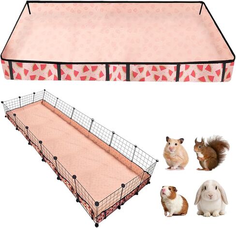 Waterproof Guinea Pig Cage Liners, Washable & Reusable Small Animal Cage Mat, for Rabbit, Hamster, Chinchilla, Hedgehog (Watermelon),C&C 24x48 inches in Saudi Arabia