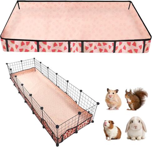 Waterproof Guinea Pig Cage Liners, Washable & Reusable Small Animal Cage Mat, for Rabbit, Hamster, Chinchilla, Hedgehog (Watermelon),C&C 24x48 inches in Saudi Arabia