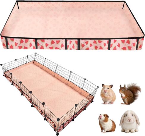 Waterproof Guinea Pig Cage Liners, Washable & Reusable Small Animal Cage Mat, for Rabbit, Hamster, Chinchilla, Hedgehog (Watermelon),C&C 24x48 inches in Saudi Arabia