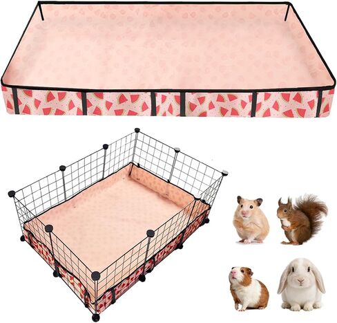 Waterproof Guinea Pig Cage Liners, Washable & Reusable Small Animal Cage Mat, for Rabbit, Hamster, Chinchilla, Hedgehog (Watermelon),C&C 24x48 inches in Saudi Arabia
