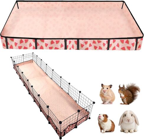 Waterproof Guinea Pig Cage Liners, Washable & Reusable Small Animal Cage Mat, for Rabbit, Hamster, Chinchilla, Hedgehog (Watermelon),C&C 24x48 inches in Saudi Arabia