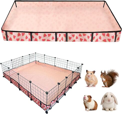 Waterproof Guinea Pig Cage Liners, Washable & Reusable Small Animal Cage Mat, for Rabbit, Hamster, Chinchilla, Hedgehog (Watermelon),C&C 24x48 inches in Saudi Arabia