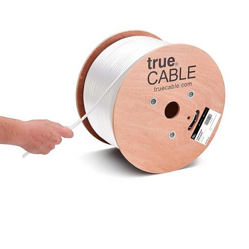 TRUE CABLE Cat6A Direct Burial Bulk Ethernet Cable, Shielded F/UTP, 500ft, Black, Waterproof, Outdoor OSP Jacket, 23AWG Solid Bare Copper, 750MHz, PoE++ 100W in Kuwait