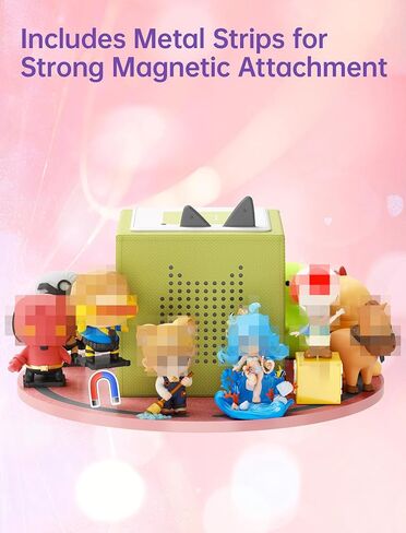 NiHome 360° Rotating Display Stand Compatible with Toniebox and Audio Figures, Acrylic Desktop Organizer for Bedroom or Living Room, Pink Glitter Storage Holder (Rack Only) in Saudi Arabia