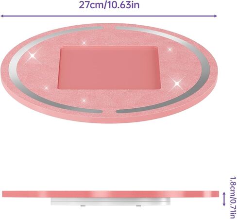 NiHome 360° Rotating Display Stand Compatible with Toniebox and Audio Figures, Acrylic Desktop Organizer for Bedroom or Living Room, Pink Glitter Storage Holder (Rack Only) in Saudi Arabia
