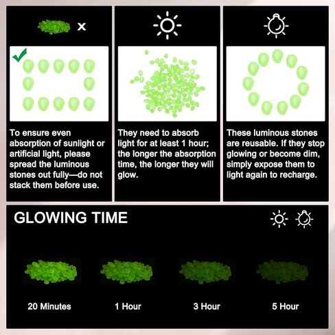 1000-Pack Glow in The Dark Rocks, 0.31"-0.44" Resin Outdoor Garden Decorations Luminous Pebbles Stones for Garden Plants/Aquarium/Backyard Path, Aquarium Gravel [Green] in Saudi Arabia