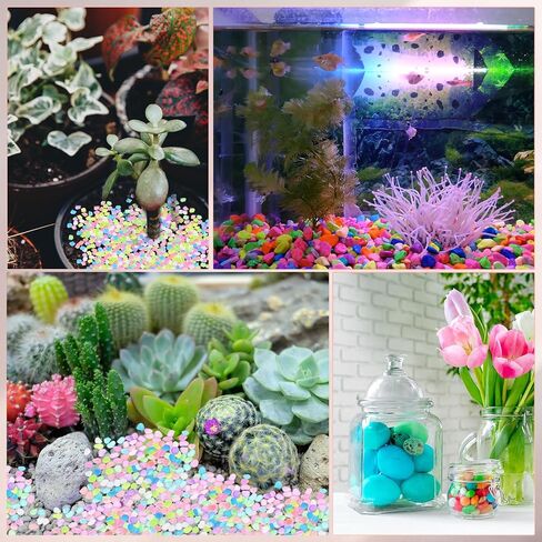 1000-Pack Glow in The Dark Rocks, 0.31"-0.44" Resin Outdoor Garden Decorations Luminous Pebbles Stones for Garden Plants/Aquarium/Backyard Path, Aquarium Gravel [Green] in Saudi Arabia