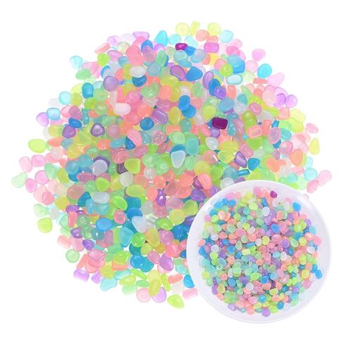 1000-Pack Glow in The Dark Rocks, 0.31"-0.44" Resin Outdoor Garden Decorations Luminous Pebbles Stones for Garden Plants/Aquarium/Backyard Path, Aquarium Gravel [Green] in Saudi Arabia
