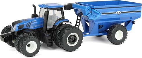 جرار ERTL 1/64 New Holland T8.385 مع عربة حبوب J&M زرقاء 61032 in Saudi Arabia