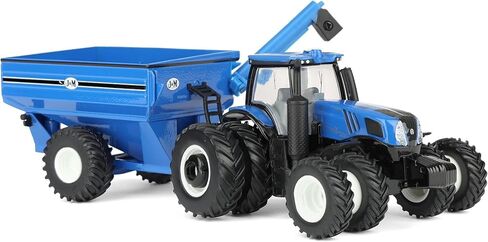 جرار ERTL 1/64 New Holland T8.385 مع عربة حبوب J&M زرقاء 61032 in Saudi Arabia