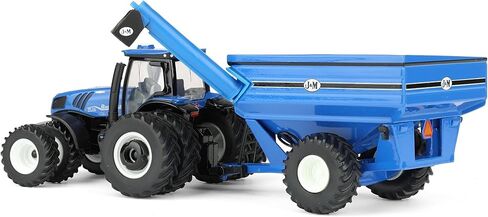 جرار ERTL 1/64 New Holland T8.385 مع عربة حبوب J&M زرقاء 61032 in Saudi Arabia