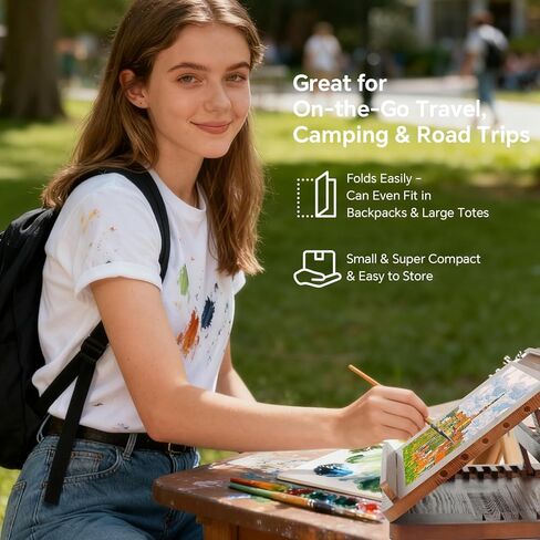 حامل رسم خفيف الوزن من CEIJE للفنانين - حامل رسم محمول للوحات القماشية الصغيرة، مثالي للرسم والرسم والسفر، مريح للاستخدام الممتد in Kuwait