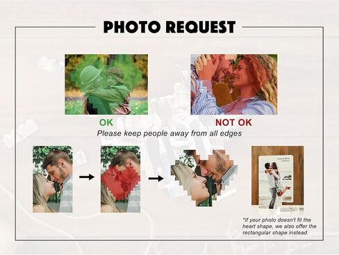 Noni Custom Building Brick Photo Block, Personalized Couple Picture Puzzle Decor, Multiple Sizes and Shapes, DIY Valentine Gift, Gifts for Valentines Day in Saudi Arabia