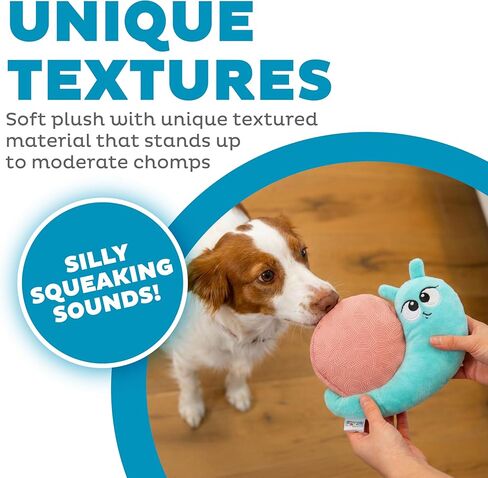 Outward Hound Coated Critterz Dog Toy – Plush & Molded Texture, Squeaky Fetch, Small & Medium Dogs, Snail, 8.7" in Saudi Arabia