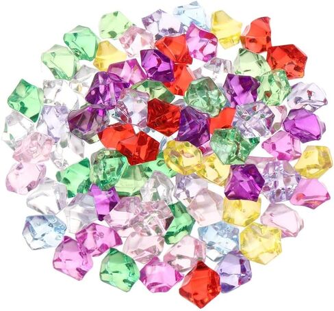 50Pcs/Bag Colorful Aquarium Acrylic Stones Crystal Ice Cubes Decor Vase Filler Pebble Fish Tank Ornament 1.4 * 1.1cm in Saudi Arabia