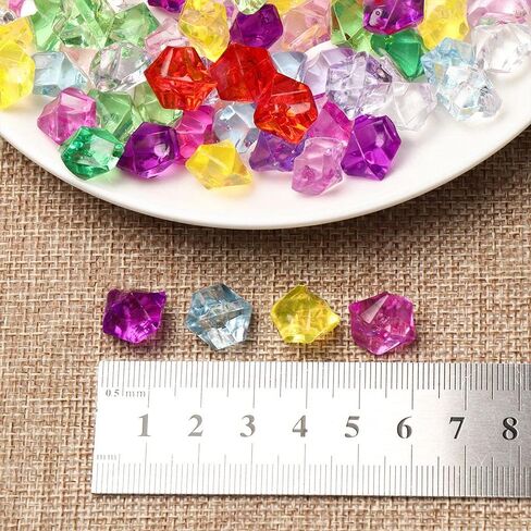 50Pcs/Bag Colorful Aquarium Acrylic Stones Crystal Ice Cubes Decor Vase Filler Pebble Fish Tank Ornament 1.4 * 1.1cm in Saudi Arabia