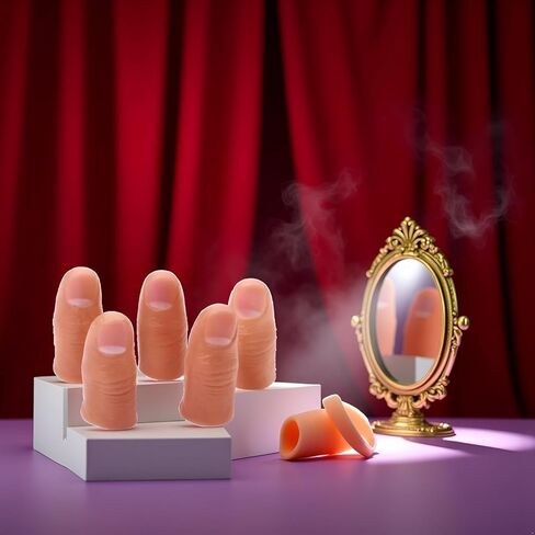 5Pcs Hard Thumb Tip Finger, Magic Trick Fingers,Fake Magic Tricks Close up Magic Appear Vanish Magic Fake Finger Trick Prop Accessories for Magicians in Saudi Arabia