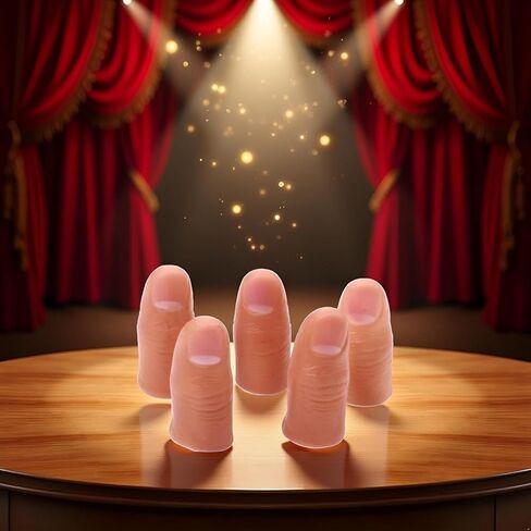 5Pcs Hard Thumb Tip Finger, Magic Trick Fingers,Fake Magic Tricks Close up Magic Appear Vanish Magic Fake Finger Trick Prop Accessories for Magicians in Saudi Arabia