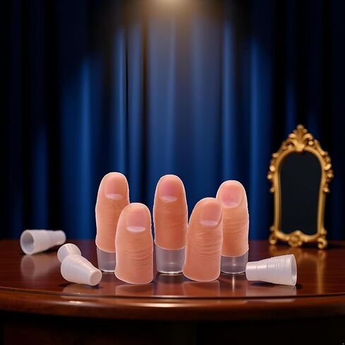 5Pcs Hard Thumb Tip Finger, Magic Trick Fingers,Fake Magic Tricks Close up Magic Appear Vanish Magic Fake Finger Trick Prop Accessories for Magicians in Saudi Arabia