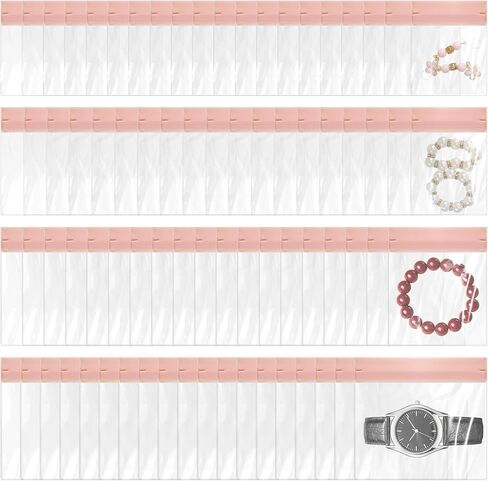 SHENLIU 80 Pcs EVA Anti Tarnish Jewelry Bags Storage, 4 Sizes Small Clear Jewelry Pouches Soft Plastic Zipper Bag Organizer for Gold Silver Necklace Ring Earring Chain Bracelet Watch in Saudi Arabia