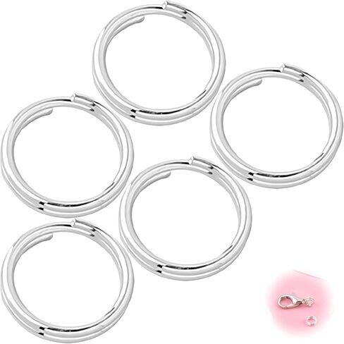 5 Pcs 925 Sterling Silver Jump Rings, Small Split Jump Rings for Jewelry Making, Bracelets, and Crafts (4mm), Open Connectors for Key Rings (4mm (0.16 inches)) in Saudi Arabia