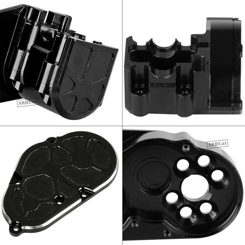 علبة تروس من الألومنيوم ترقيات جزء لـ 1/30 SCX30 Chev rolet K10/Jeep Wrangler JLU 4X4/F0rd Bronco 4X4، AXI-2260T1/AXI-2261T2/AXI-2048T1، غطاء صندوق ناقل الحركة، علبة تروس مثبتة على المحرك، أسود in Saudi Arabia