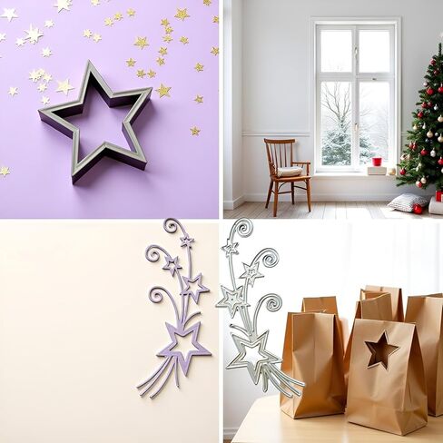 Star Metal Die Cut for Card Making, Scrapbooking Die-Cuts, Hollow Out Star Cutting Dies Congratulations Die Cuts Embossing Stencils Template for DIY Scrap-Booking Decor Wedding Birthday Blessing Card in Saudi Arabia